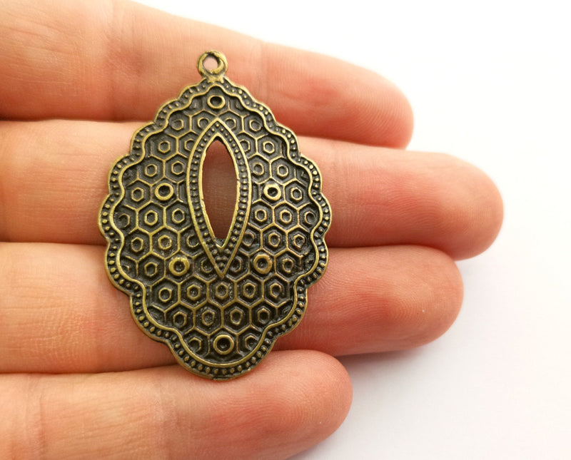 2  Antique Bronze Charms Antique Bronze Plated Charms (49x33mm) G18563