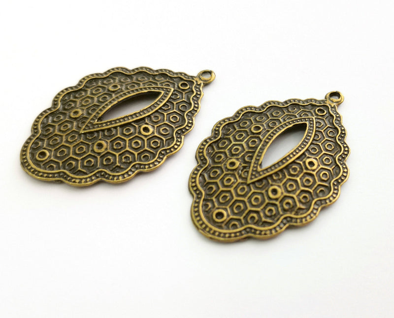 2  Antique Bronze Charms Antique Bronze Plated Charms (49x33mm) G18563
