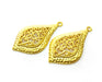 2 Gold Charms Gold Plated Charms  (42x23mm)  G18046