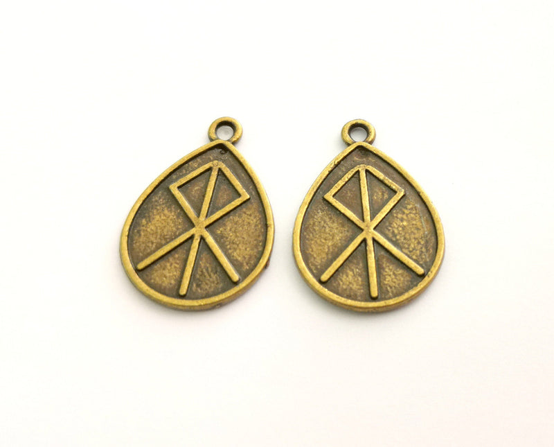 5 Antique Bronze Charms Antique Bronze Plated Charms (26x18mm)  G18569