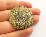 Antique Bronze Curved Flower Charms Antique Bronze Plated Charms (42mm) G18571