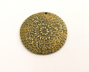 Antique Bronze Curved Flower Charms Antique Bronze Plated Charms (42mm) G18571