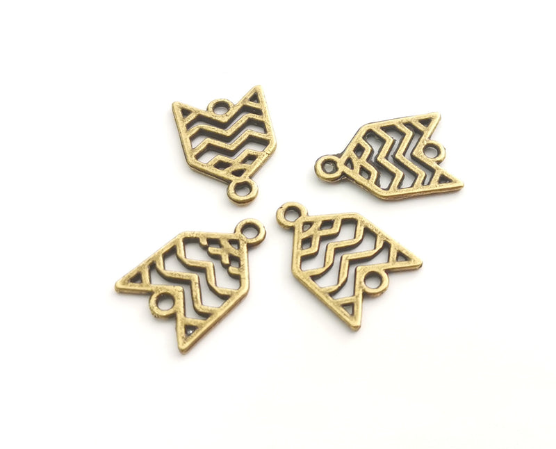 10 Antique Bronze Charms Connector Antique Bronze Plated Charms (19x13mm)  G18574