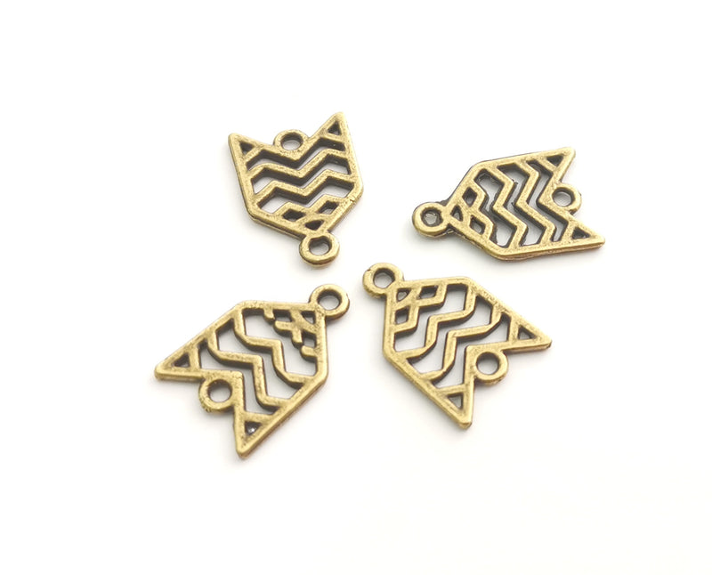 10 Antique Bronze Charms Connector Antique Bronze Plated Charms (19x13mm)  G18574