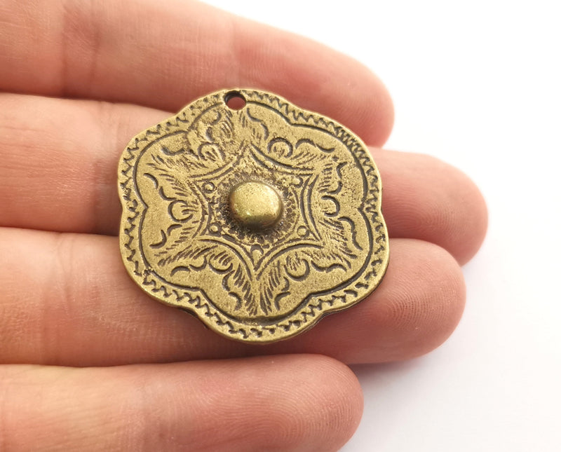 2 Antique Bronze Charms Antique Bronze Plated Charms (36x35mm)  G18576