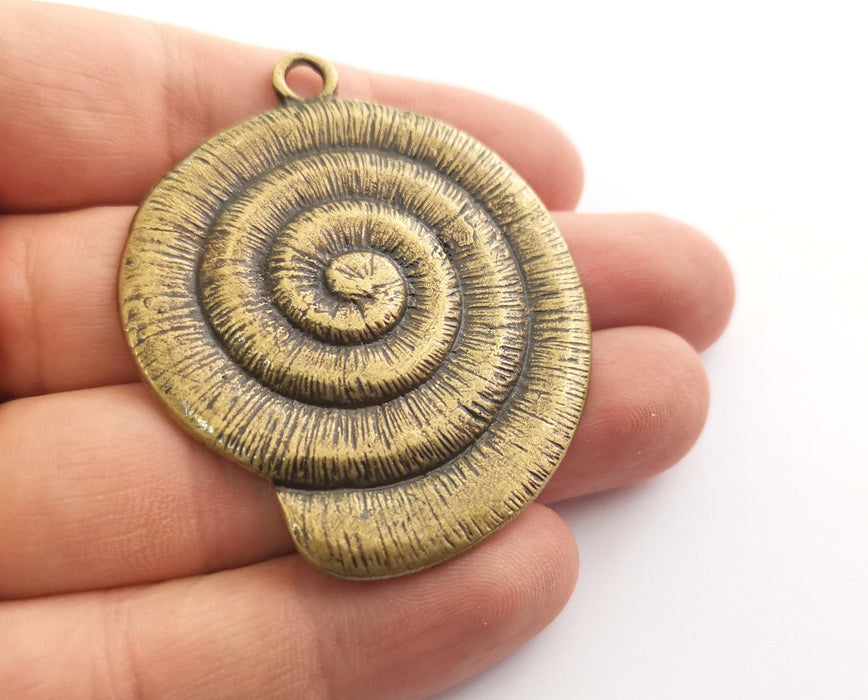 Antique Bronze Ammonite Charms Antique Bronze Plated Charms (59x47mm)  G18577
