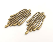 2 Antique Bronze Stalactites Charms Antique Bronze Plated Charms (57x25mm) G18580