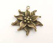 2 Lily Charms Antique Bronze Plated Charms (49x44mm)  G18583