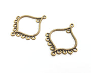 4 Antique Bronze Charms Connector Antique Bronze Plated Charms (36x30mm)  G18584