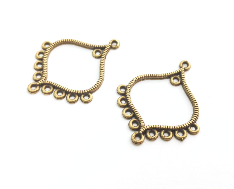 4 Antique Bronze Charms Connector Antique Bronze Plated Charms (36x30mm)  G18584
