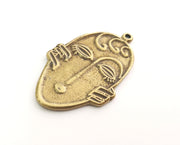 2 Antique Bronze Charms Antique Bronze Plated Charms (55x34mm)  G18585