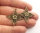 4 Antique Bronze Flower Charms Antique Bronze Plated Charms (34x32mm)  G18586