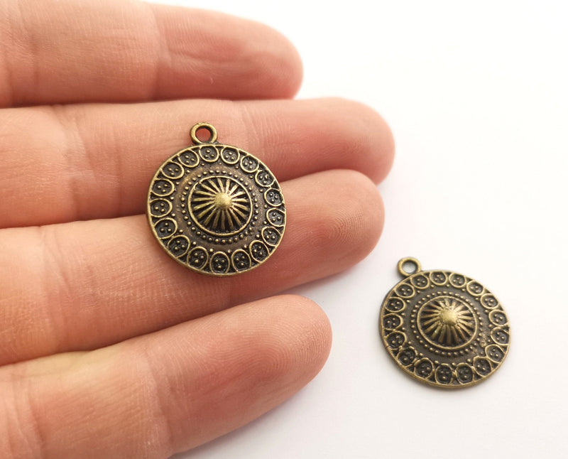 4 Antique Bronze Charms Antique Bronze Plated Charms (25x21mm)  G18587