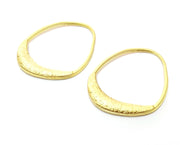 2 Gold Charms Gold Plated Charms (46x32mm) G18056
