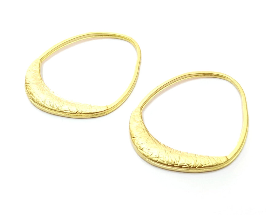 2 Gold Charms Gold Plated Charms (46x32mm) G18056