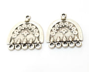 2 Silver Charms Antique Silver Plated Charms (33x30mm)  G18061