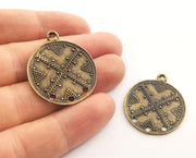 2 Antique Bronze Charms Connector Antique Bronze Plated Charms (36x30mm) G18588
