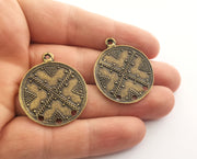 2 Antique Bronze Charms Connector Antique Bronze Plated Charms (36x30mm) G18588
