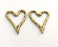 2 Heart Charms Antique Bronze Plated Charms (40x34mm) G18589