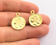 5 Coin Charms Gold Charms Gold Plated Charms  (22x17 mm)  G18593