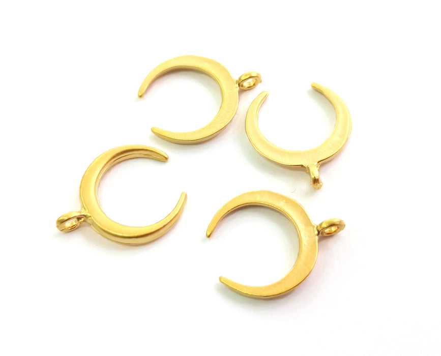 10 Crescent Charm Gold Moon Charm Gold Plated Charms  (20x17mm)  G18595