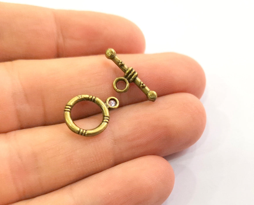 Toggle Clasps 10 sets Antique Bronze Plated Toggle Clasp Findings 16x12mm+19x6mm  G18602
