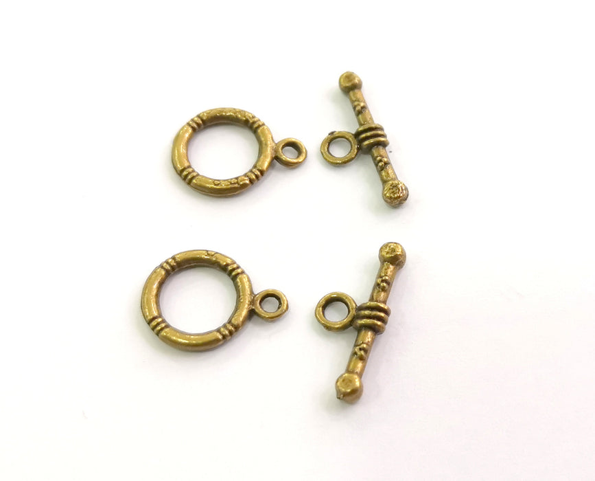 Toggle Clasps 10 sets Antique Bronze Plated Toggle Clasp Findings 16x12mm+19x6mm  G18602