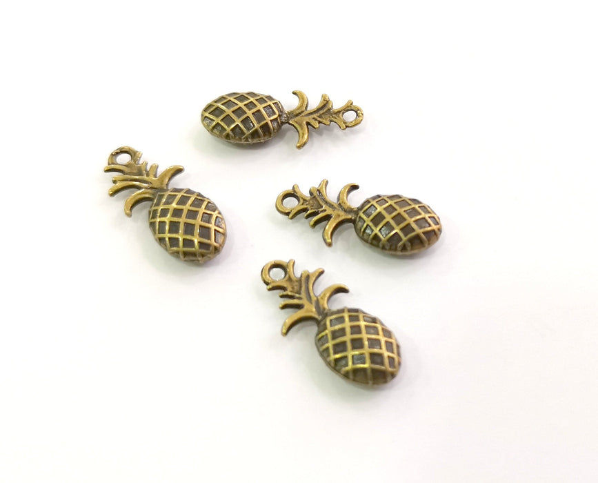 6 Pineapple Charms Antique Bronze Plated Charms (22x9mm) G18603