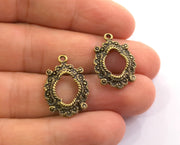 6 Antique Bronze Charms Antique Bronze Plated Charms (23x16mm)  G18605