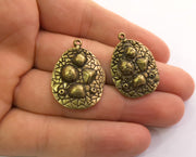 2 Antique Bronze Charms Antique Bronze Plated Charms (30x22mm)  G18606