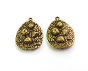 2 Antique Bronze Charms Antique Bronze Plated Charms (30x22mm)  G18606