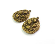 2 Antique Bronze Charms Antique Bronze Plated Charms (30x22mm)  G18606