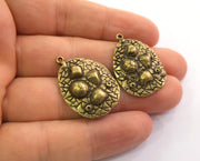 2 Antique Bronze Charms Antique Bronze Plated Charms (30x22mm)  G18606