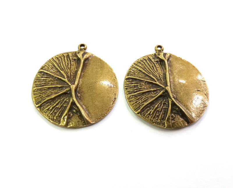 2 Antique Bronze Charms Antique Bronze Plated Charms (37x32mm)  G18608