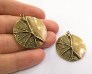 2 Antique Bronze Charms Antique Bronze Plated Charms (37x32mm)  G18608