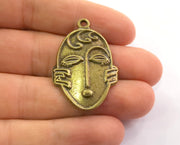 2 Antique Bronze Curved Charms Antique Bronze Plated Charms (39x27mm)  G18609