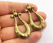 2 Antique Bronze Charms Antique Bronze Plated Charms (47x24mm) G18612
