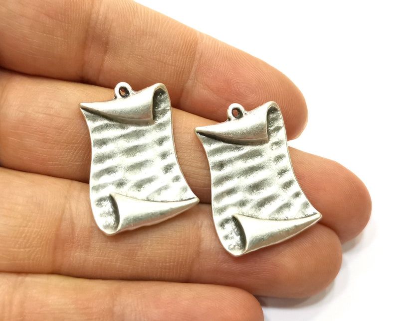 2 Letter Charms Antique Silver Plated Charms (29x20mm) G18080