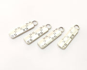 5 Silver Charms Antique Silver Plated Charms (27x7mm) G18082