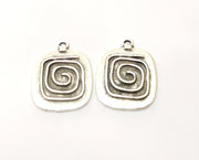 2 Silver Charms Antique Silver Plated Charms (31x24mm) G18089