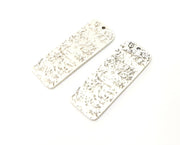 2 Silver Charms Antique Silver Plated Charms (45x17mm) G18090