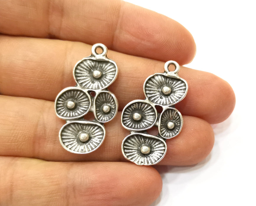 2 Reef Charms Antique Silver Plated Charms (34x18mm) G18091