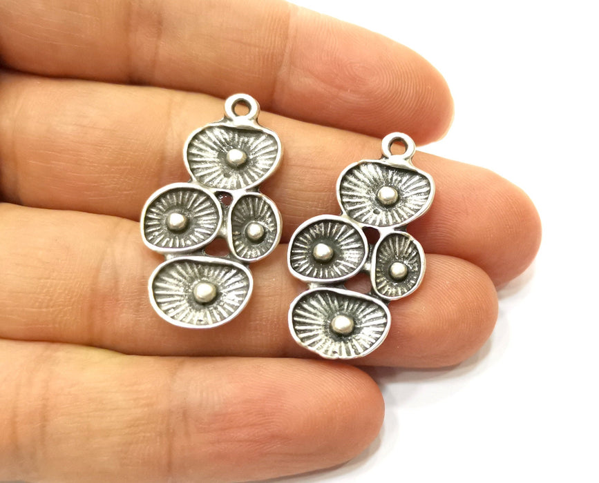 2 Reef Charms Antique Silver Plated Charms (34x18mm) G18091