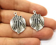 4 Silver Charms Antique Silver Plated Charms (29x20mm) G18092