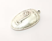 2 Silver Charms Antique Silver Plated Charms (52x30mm)  G18104