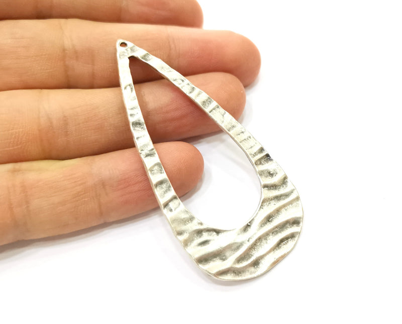 2 Silver Charms Antique Silver Plated Charms (71x33mm)  G18107