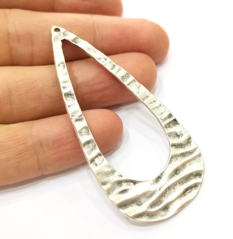 2 Silver Charms Antique Silver Plated Charms (71x33mm)  G18107