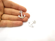10 Anchor Charms Antique Silver Plated Charms (27x21mm) G18108