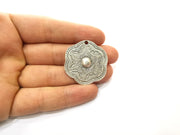 2 Silver Charms Antique Silver Plated Charms (36x35mm)  G18111