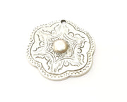 2 Silver Charms Antique Silver Plated Charms (36x35mm)  G18111